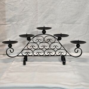 PartyLite Hearthside 5-Pillar Wrought Iron Candle Holder P7412